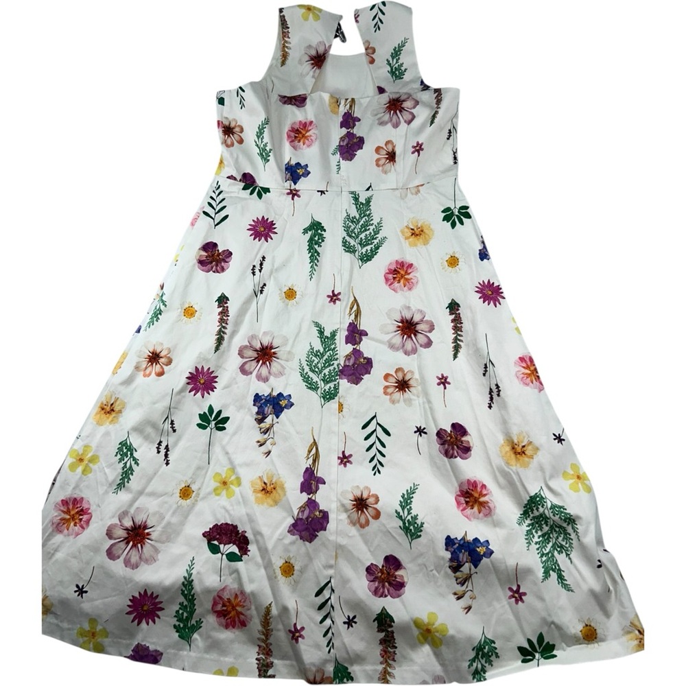 Talbots Petite Sateen Fit & Flare Dress Floral Meadow Halter Sleeveless 12P - Picture 4 of 16